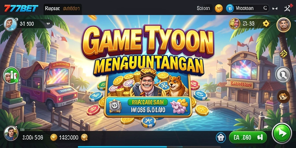 Tampilan gameplay <strong>777BET</strong> dengan elemen Tycoon yang menarik.