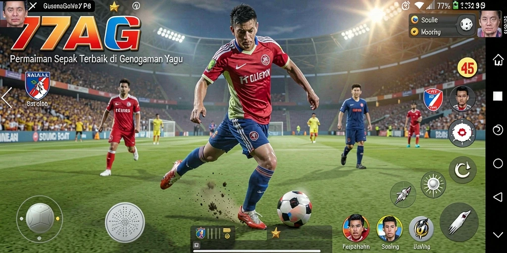 Gameplay mendebarkan dengan aksi sepak bola yang nyata