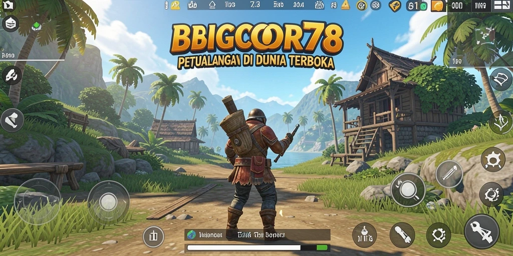 Tampilan gameplay epik dalam dunia terbuka yang luas.