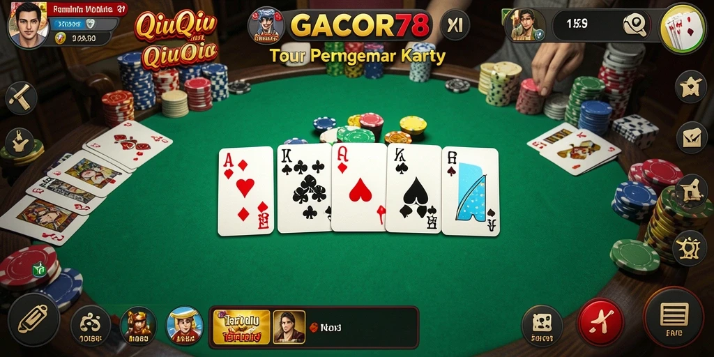 Tampilan menarik dari gameplay QiuQiu di GACOR78.