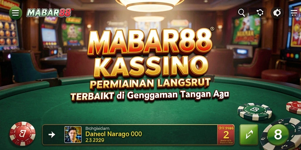Tampilan gameplay seru di MABAR88 dengan dealer kasino langsung.