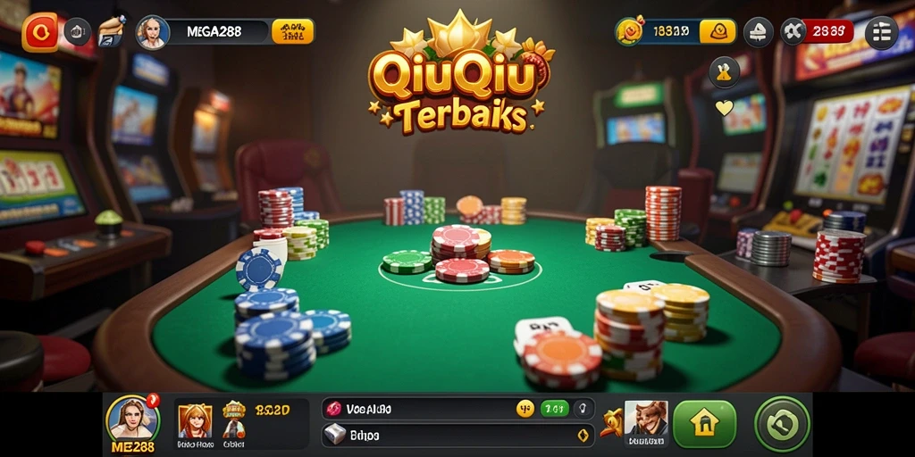 Screenshot gameplay MEGA288 menampilkan suasana seru bermain QiuQiu.