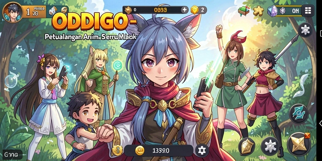 Tampilan gameplay ODDIGO yang menarik dan penuh aksi dalam dunia Anime.