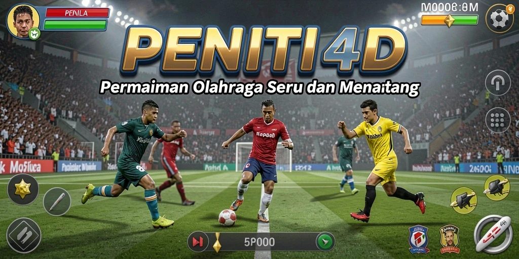 Tampilan utama PENITI4D yang menampilkan aksi olahraga yang seru.