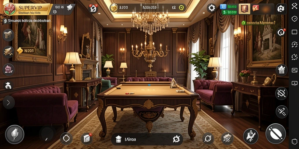 Tampilan gameplay menarik dari SUPERVIP yang menunjukkan kehidupan mewah.