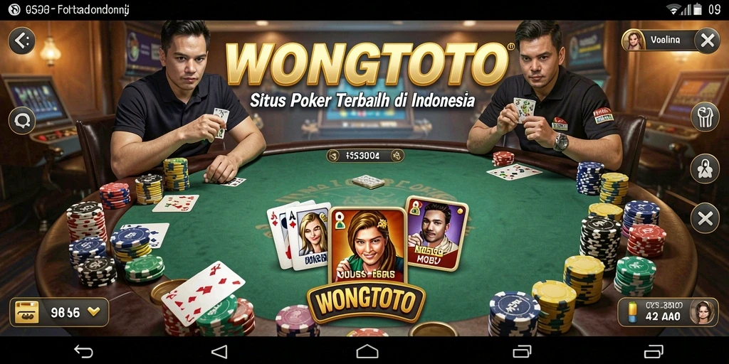 Tampilan utama gameplay <strong>WONGTOTO</strong> dengan suasana poker yang seru.